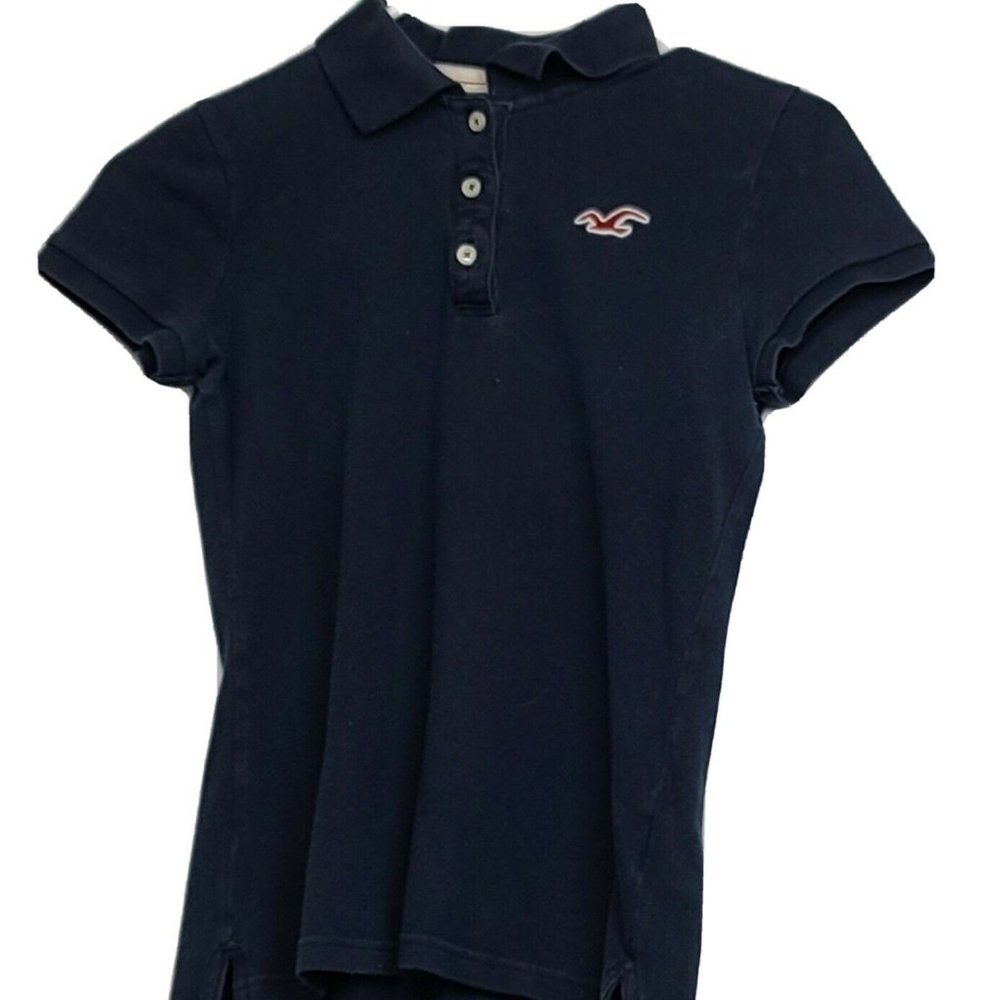Hollister Men's SZ:XS Navy Polo with Red Bird Logo